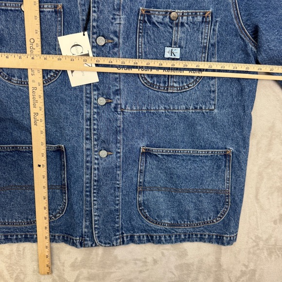 Calvin Klein Engine Jacket Denim Barn Chore Coat 90s NWT XL Deadstock Rare - Picture 12 of 15